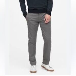 Banana Republic Men's Grey Emerson Straight Fit Chino Pant Trousers 35X32